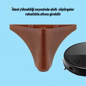 Lüks Mobilya Kanepe Sehpa TV Ünitesi Koltuk Ayağı 10 cm Kahverengi Ahşap Desenli Baza Ayak thumbnail 4