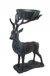 Metal Geyikli Kase 55 Cm Dekoratif Hediyelik - 1