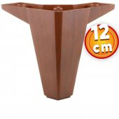 Lüks Mobilya Kanepe Sehpa TV Ünitesi Koltuk Ayağı 12 cm Ahşap Desenli Kahverengi Baza Ayak thumbnail 1