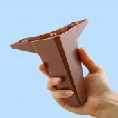 Lüks Mobilya Kanepe Sehpa TV Ünitesi Koltuk Ayağı 12 cm Ahşap Desenli Kahverengi Baza Ayak thumbnail 2