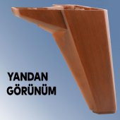 Lüks Mobilya Kanepe Sehpa TV Ünitesi Koltuk Ayağı 12 cm Ahşap Desenli Kahverengi Baza Ayak thumbnail 6