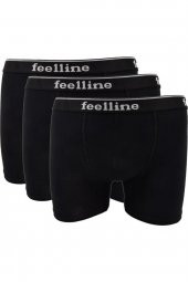 FEELLİNE PAMUK LİKRA SLİM FİT GRİ 3LÜ BOXER SET - 3