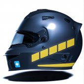 Şerit Tasarımlı Yaldızlı Gold Motosiklet Kask Sticker Çınar Extreme - 1