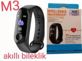 M3 Akıllı Bileklik Nabız Tansiyon Ölçer Akıllı Saat Siyah - 5