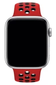 Apple Watch Series SE 44 MM Fileli Kordon Kırmızı-Siyah - 3
