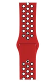 Apple Watch Series SE 44 MM Fileli Kordon Kırmızı-Siyah - 1