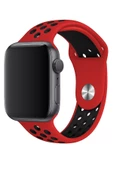 Apple Watch Series SE 44 MM Fileli Kordon Kırmızı-Siyah - 2