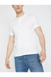 Erkek Beyaz Polo Yaka Kısa Kollu T-Shirt 9YAM11490LK - 2