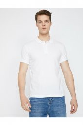 Erkek Beyaz Polo Yaka Kısa Kollu T-Shirt 9YAM11490LK - 3