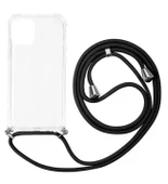 Samsung Galaxy S7 Edge Boyun Askılı Şeffaf Tank Kılıf Siyah - 1