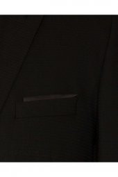 Yelekli Dar Kesim Siyah Desenli Takım Elbise - 4