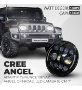 Off Road 18 cm Yuvarlak Led Far 15 Led 4x4 Motosiklet Uzun Kısa Işıklı - 1