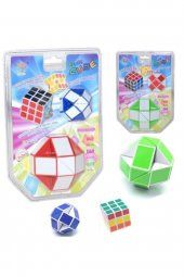 Şekilden Şekile Giren Sihirli Yılan Zeka Küpü Snake Magic Cube Rubik 3 Lü Set - 1