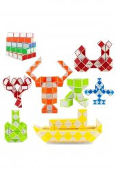 Şekilden Şekile Giren Sihirli Yılan Zeka Küpü Snake Magic Cube Rubik 3 Lü Set - 3
