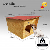 Köpek Kulübesi Redroof M - Kedi Köpek Kulübesi - - Shıngle Kaplamalı Ahşap Kulübe - 1