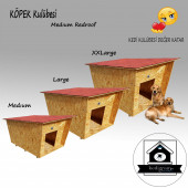 Köpek Kulübesi Redroof M - Kedi Köpek Kulübesi - - Shıngle Kaplamalı Ahşap Kulübe - 2