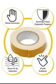 BUFFER® Çok Amaçlı Tüm Yüzeylerde Kullanıma Uygun Beyaz Çift Taraflı Köpük Sünger Montaj Bant - 8