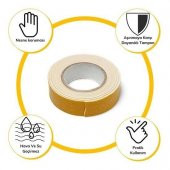 BUFFER® Çok Amaçlı Tüm Yüzeylerde Kullanıma Uygun Beyaz Çift Taraflı Köpük Sünger Montaj Bant - 4