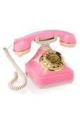 Anna Bell Pembe Çevirmeli Klasik Telefon - 1
