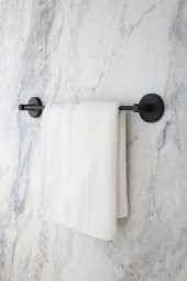 Lotus Mat Siyah Eko Uzun Düz Çubuk Havluluk Havlu Askısı 40 cm İster Yapıştır İster Montajla - 2