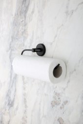 Lotus Mat Siyah Eko Solo Havlu Kağıdı Askısı Solo Havluluk İster Yapıştır İster Montajla - 2