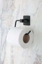 Yapışkanlı Siyah Kare Açık Tuvalet Kağıtlığı Wc Kağıtlık Tuvalet Kağıdı Askısı - 1