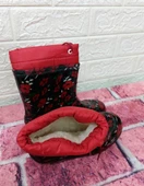 Çağrı Kırmızı Çiçekli Siyah İçi Yünlü Kız Çocuk Konçlu Yağmur Çizmesi thumbnail 6