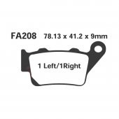 Ebc Fa208Tt 2020-2023 CF Moto 650MT Uyumlu Arka Fren Balatası Karbon Balata thumbnail 3