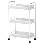 Servis Arabası 3 Katlı Metal Beyaz MeridyenDukkan 26x48x77 cm Banyo-Mutfak Düzenleyici Ünite - 1