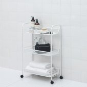 Servis Arabası 3 Katlı Metal Beyaz MeridyenDukkan 26x48x77 cm Banyo-Mutfak Düzenleyici Ünite - 2