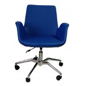 Bilgisayar Sandalyesi Örümcek Yıldız Ayaklı Mavi Suni Deri - 2