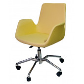 Bilgisayar Sandalyesi Örümcek Yıldız Ayaklı Sarı Suni Deri thumbnail 4