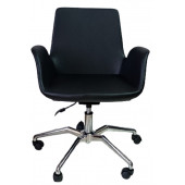 Bilgisayar Sandalyesi Örümcek Yıldız Ayaklı Siyah Suni Deri thumbnail 2