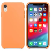 Apple iPhone XR Altı Açık Liquit Lansman Silikon Kehribar Turuncusu - 1