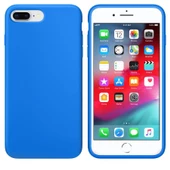 Apple iPhone 7 Plus İçi Kadife Silikon Kılıf Mavi - 1