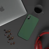 Apple iPhone XS İnce Mat Silikon Kılıf Haki - 3