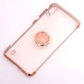 Samsung Galaxy M10 Platin Yüzüklü Silikon Kılıf Rose - 1