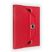 Samsung Galaxy Tab 3 T113 T110 Universal Dönerli Standlı Tablet Kılıfı Kırmızı thumbnail 1