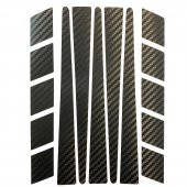 Şerit Tasarımlı Siyah Karbon Fiber Dokulu Motosiklet Kask Sticker Çınar Extreme thumbnail 3