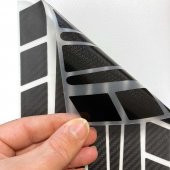 Şerit Tasarımlı Siyah Karbon Fiber Dokulu Motosiklet Kask Sticker Çınar Extreme thumbnail 5