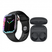 Seri 8 EW01 1.92 inç Çift Düğmeli Siyah Renk Akıllı Saat ve Galaxy Buds2 Pro Siyah Renk Kulakiçi Kulaklık - 1
