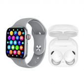 Watch 7 DT001 Akıllı Saat 1.99 Inch Full Ekran Gri Renk Galaxy Buds2 Pro Beyaz Kulakiçi Kulaklık - 1