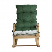 Mobildeco Sultan Lüx Ahşap Çift Minderli Çift Cepli Sallanan Sandalye Yeşil/Krem - 3