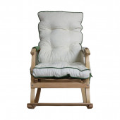 Mobildeco Padişah Lüx Ahşap Çift Minderli Çift Cepli Sallanan Sandalye Yeşil/Krem - 4