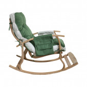 Mobildeco Padişah Lüx Ahşap Çift Minderli Çift Cepli Sallanan Sandalye Yeşil/Krem - 5