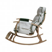 Mobildeco Padişah Lüx Ahşap Çift Minderli Çift Cepli Sallanan Sandalye Yeşil/Krem - 6