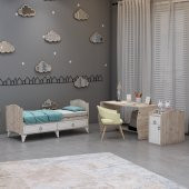 Garaj Home Sude Membran Country Asansörlü Beşik Yatak ve Uyku Seti Kombinli-UYKU SETİ-PEMBE - 4