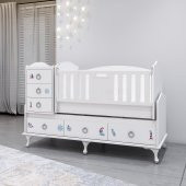 Garaj Home Elfin Denizci Asansörlü Lüks Uyku Setli Beşik Kombini-UYKU SETİ-MAVİ - 2