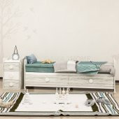 Garaj Home Melina Antik Beyaz Uyku Setli Beşik Kombini-UYKU SETİ-BEYAZ - 4