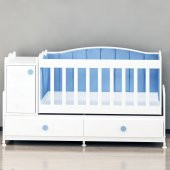 Garaj Home Pırlanta Mdfli Dolaplı 60x120 Beyaz Beşik - Mavi Döşemeli - 4